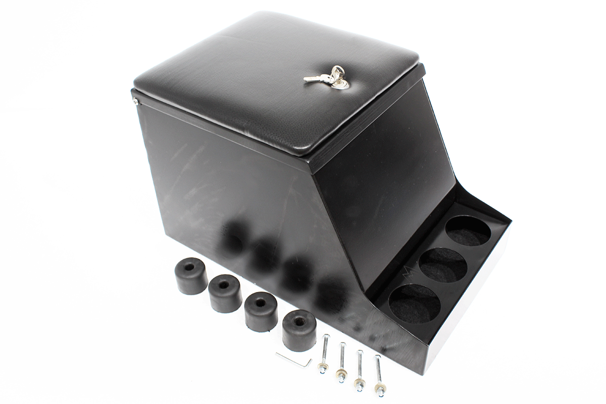 Lock Box Defender LAND ROVER DEFENDER 90 / 110 /130 SECURITY METAL CUBBY BOX BLACK | RST ...
